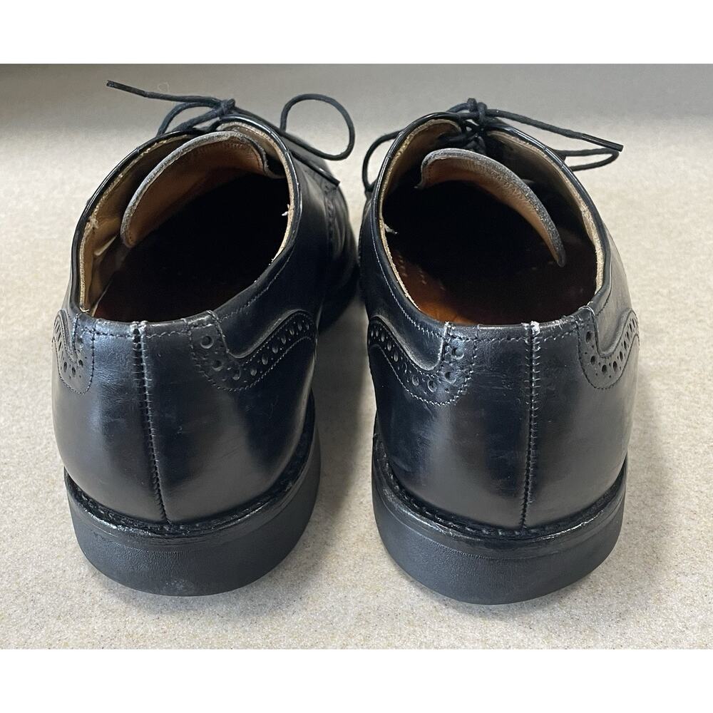 ALLEN EDMONDS Men’s Size 9D Black Perforated Leather Cap Toe Lace-Up Shoes - Picture 3 of 11